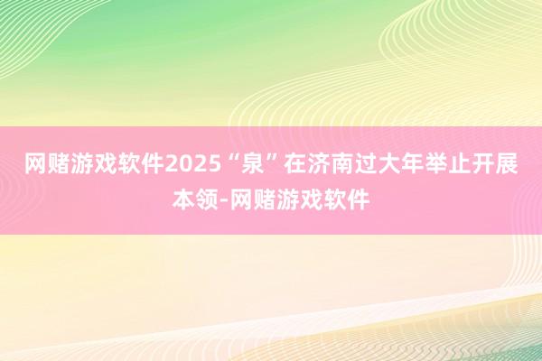 网赌游戏软件2025“泉”在济南过大年举止开展本领-网赌游戏软件
