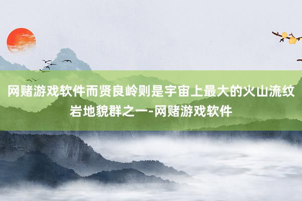 网赌游戏软件而贤良岭则是宇宙上最大的火山流纹岩地貌群之一-网赌游戏软件
