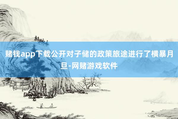 赌钱app下载公开对子储的政策旅途进行了横暴月旦-网赌游戏软件