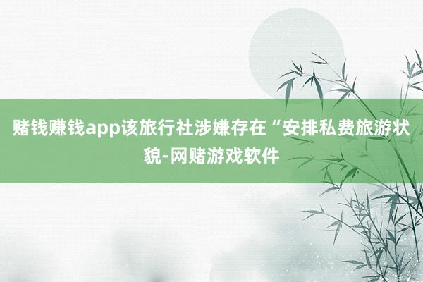 赌钱赚钱app该旅行社涉嫌存在“安排私费旅游状貌-网赌游戏软件