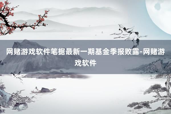 网赌游戏软件笔据最新一期基金季报败露-网赌游戏软件