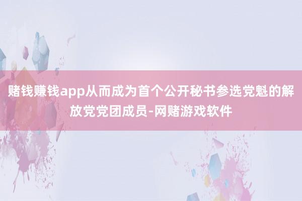 赌钱赚钱app从而成为首个公开秘书参选党魁的解放党党团成员-网赌游戏软件
