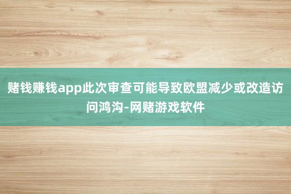 赌钱赚钱app此次审查可能导致欧盟减少或改造访问鸿沟-网赌游戏软件