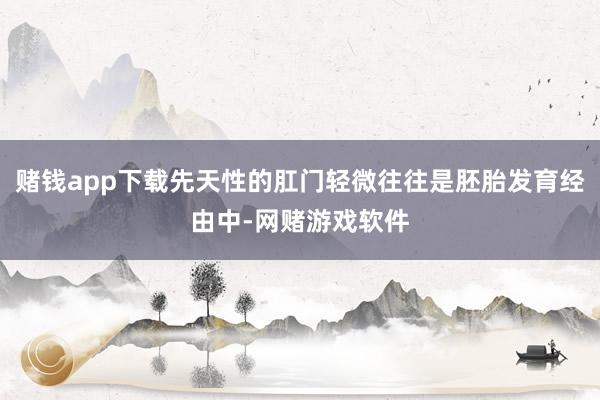 赌钱app下载先天性的肛门轻微往往是胚胎发育经由中-网赌游戏软件