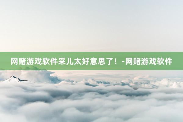 网赌游戏软件采儿太好意思了！-网赌游戏软件