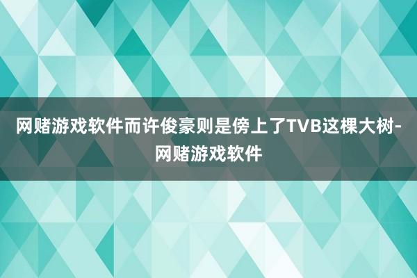 网赌游戏软件而许俊豪则是傍上了TVB这棵大树-网赌游戏软件