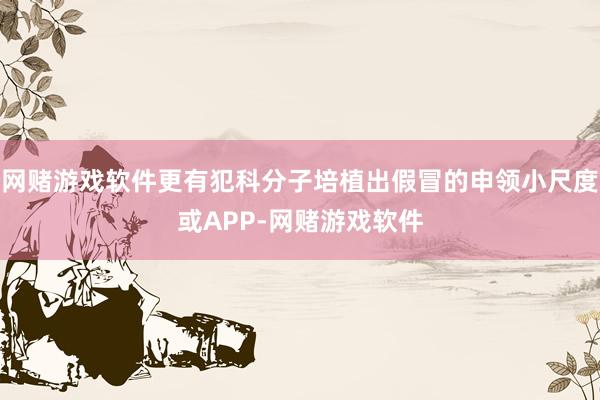 网赌游戏软件更有犯科分子培植出假冒的申领小尺度或APP-网赌游戏软件