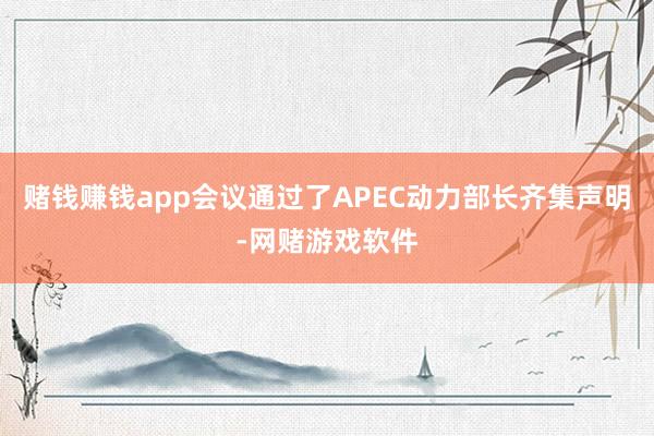 赌钱赚钱app会议通过了APEC动力部长齐集声明-网赌游戏软件