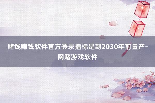 赌钱赚钱软件官方登录指标是到2030年前量产-网赌游戏软件