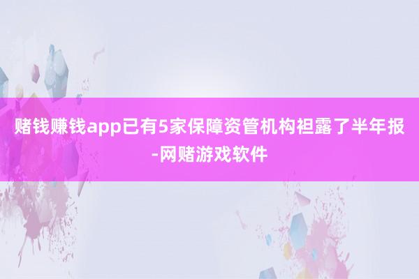 赌钱赚钱app已有5家保障资管机构袒露了半年报-网赌游戏软件