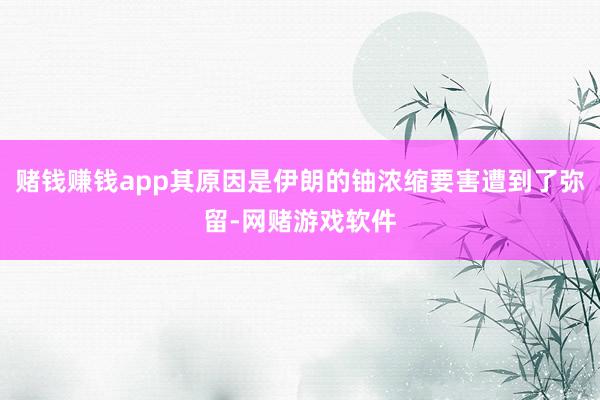 赌钱赚钱app其原因是伊朗的铀浓缩要害遭到了弥留-网赌游戏软件