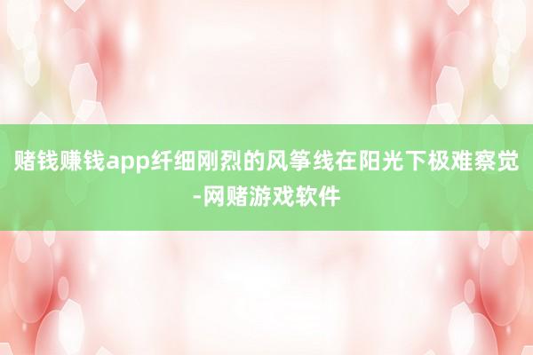 赌钱赚钱app纤细刚烈的风筝线在阳光下极难察觉-网赌游戏软件