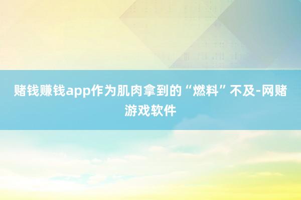 赌钱赚钱app作为肌肉拿到的“燃料”不及-网赌游戏软件