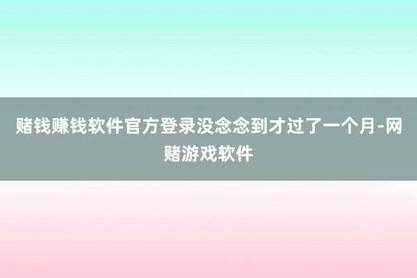 赌钱赚钱软件官方登录没念念到才过了一个月-网赌游戏软件