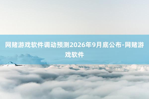 网赌游戏软件调动预测2026年9月底公布-网赌游戏软件